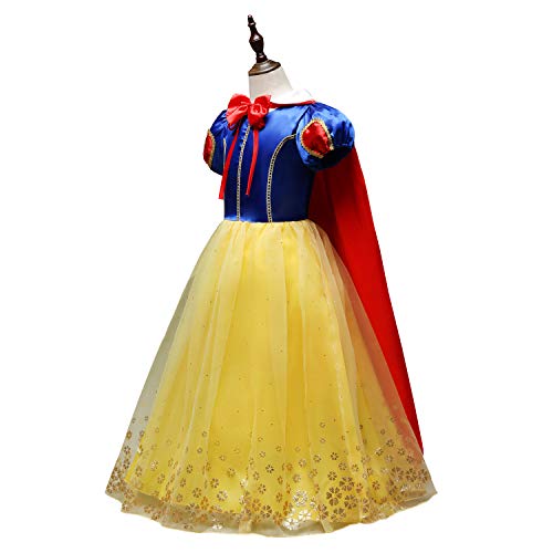Lito Angels Princess Halloween Costume Birthday Party Fancy Dress Up with Cape and Accessories for Kids Girls Age 6-7 Years, Style C