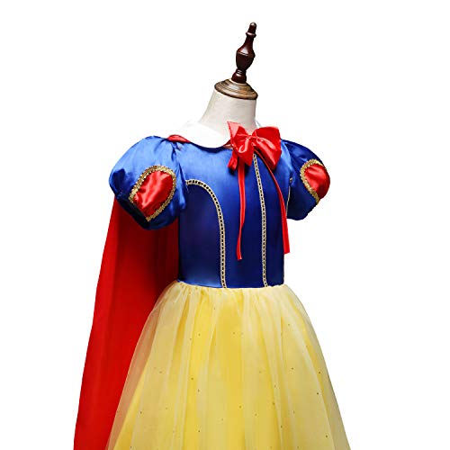 Lito Angels Princess Halloween Costume Birthday Party Fancy Dress Up with Cape and Accessories for Kids Girls Age 6-7 Years, Style C