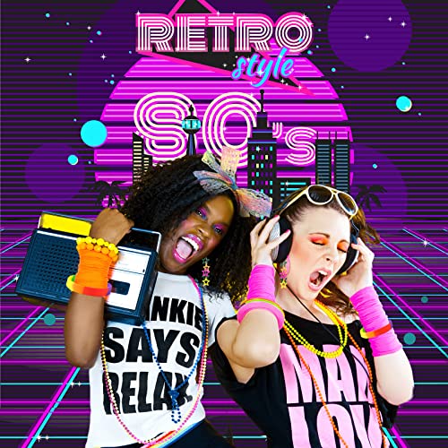 80s Fancy Dress for Women Girls, 1980s Party Rainbow Costume Accessories Set Tutu Skirt Leg Warmers Fishnet Gloves Glasses Earrings Bracelet Necklace Headband, Retro Outfit for 80s Party, Dress up Day