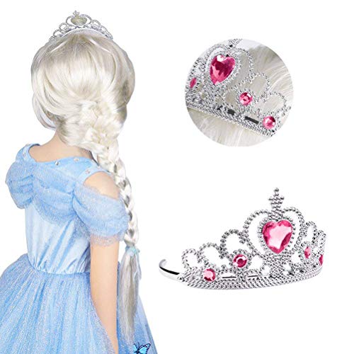 Vicloon Elsa Cloak with Eyemask,Snow Queen Cape Party Outfit Fancy Dress Cape Robe Costume Princess Cosplay Fits most Kids (Pink)