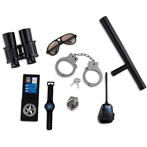 Dress up America Pretend Police Accessory Set For Kids - Police Officer Role Play Kit Includes Handcuffs with Keys, Binoculars, Tinted Glasses, Cop Toys For Boys and Girls