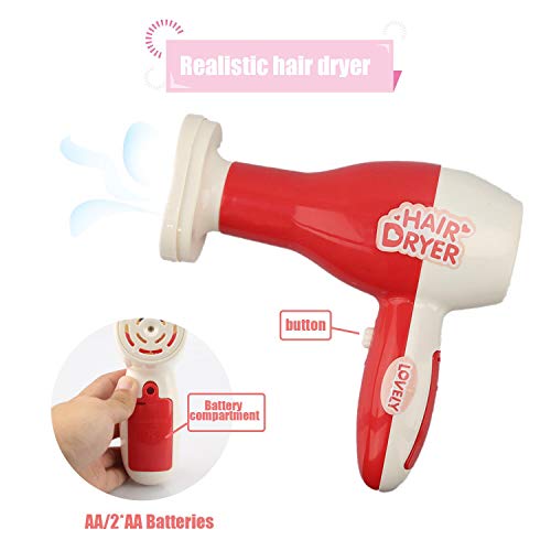 Sanlebi Pretend Makeup Set Jewelry Kit Princess Dress Up Kids Hairdressing Gift For 3 Year olds girls, 28 Pcs