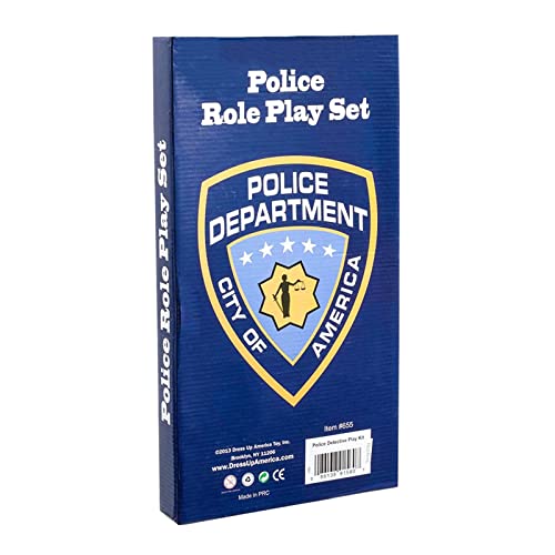 Dress up America Pretend Police Accessory Set For Kids - Police Officer Role Play Kit Includes Handcuffs with Keys, Binoculars, Tinted Glasses, Cop Toys For Boys and Girls