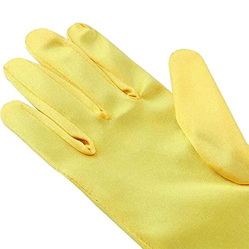 Vicloon Elsa Dress Up Accessories Set, 7 Pcs Princess Dress-up Party Accessories for Girls with Elsa Gloves, Princess Tiara, Earring, Magic Wand, Necklace(Yellow)