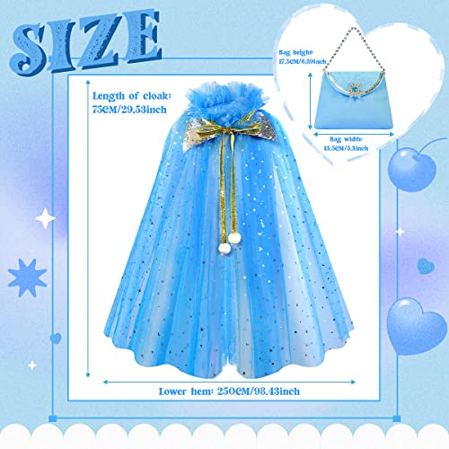 LOYO Princess Dress Up Accessories for Girls, Kids Cape with Princess Crown, Fancy Dress Up for Kids, Princess Costumes for Girls Age 3 4 5 6 7 Birthday Gift Halloween