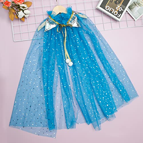 LOYO Princess Dress Up Accessories for Girls, Kids Cape with Princess Crown, Fancy Dress Up for Kids, Princess Costumes for Girls Age 3 4 5 6 7 Birthday Gift Halloween
