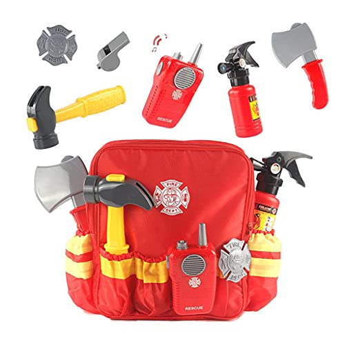 7 pcs Easy to Fireman costume for Kids and fireman toys - Fire Toys Role Play Accessories great for Halloween,Dress Up,Pretend Play,for Kids
