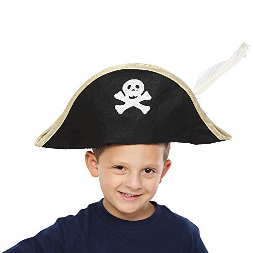 Dress Up America Pirate Hat Costume Accessory For Kids - Beautiful Dress Up Hat For Role Play