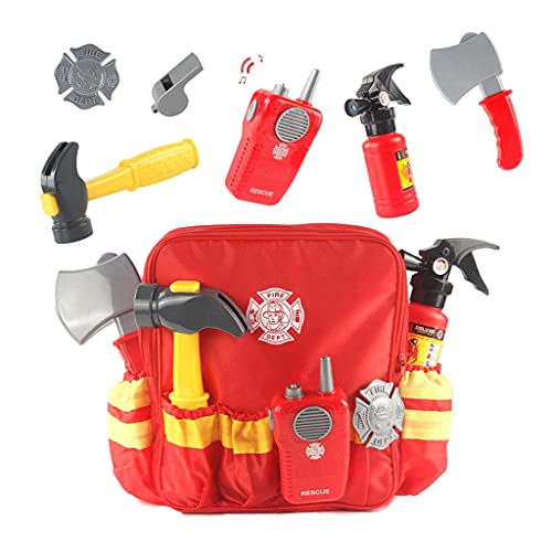 7 pcs Easy to Fireman costume for Kids and fireman toys - Fire Toys Role Play Accessories great for Halloween,Dress Up,Pretend Play,for Kids