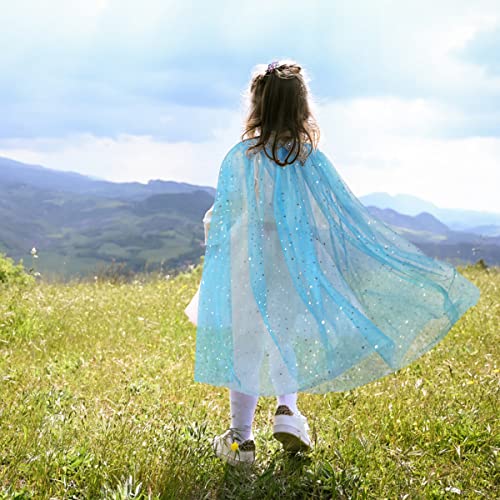 LOYO Princess Dress Up Accessories for Girls, Kids Cape with Princess Crown, Fancy Dress Up for Kids, Princess Costumes for Girls Age 3 4 5 6 7 Birthday Gift Halloween