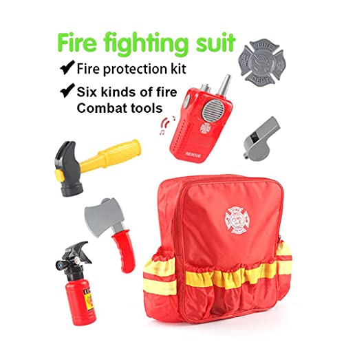 7 pcs Easy to Fireman costume for Kids and fireman toys - Fire Toys Role Play Accessories great for Halloween,Dress Up,Pretend Play,for Kids
