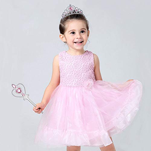 Vicloon Princess Costumes Set of 8 Pieces Gift From Princess Crown, Gloves, Magic Wand, Necklace, Ring, Earrings for 3-9 Years