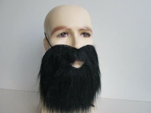 JKG® Fake Black Beard And Moustache Set - Captain Jack Pirate Beard For Fancy Dress | Adults Beard Moustache Costume | Men's Women's Beach Party Costume Accessory | Book Day Kids Dress Up Beard