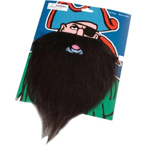 JKG® Fake Black Beard And Moustache Set - Captain Jack Pirate Beard For Fancy Dress | Adults Beard Moustache Costume | Men's Women's Beach Party Costume Accessory | Book Day Kids Dress Up Beard