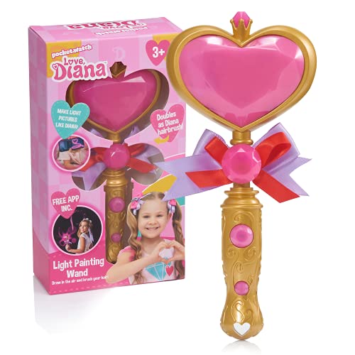 WOW! STUFF Love Diana Hairbrush Light Painting Wand with Sounds | Light up Hair Brush, Role Play and Dress-Up Accessory | Official Toys for Kids Inspired By The YouTube, TV and Animation Series