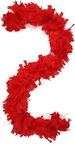 Feather Boa for Fancy Dress and Crafts, 2 Meters Long - Approx 80 G Feathers Boa DIY Girl's Fancy Dress Accessories Christmas Carnival, 2022 Halloween Costume Accessory Holiday Decors(Red)