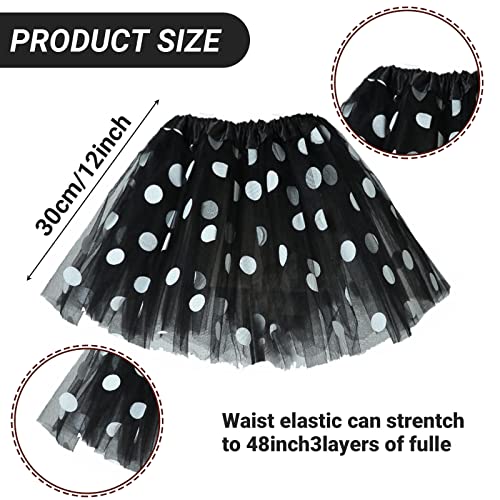 Ailesiy Pink Cow Costume Set with Black White Polka Dot Tutu Skirt Cow Ear Headband Tail Bow Tie Cow Cosplay Set Dress Up Halloween Cosplay Party Accessories for Boys Girls