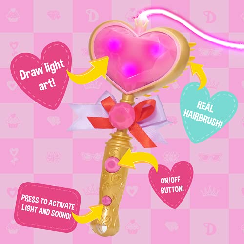 WOW! STUFF Love Diana Hairbrush Light Painting Wand with Sounds | Light up Hair Brush, Role Play and Dress-Up Accessory | Official Toys for Kids Inspired By The YouTube, TV and Animation Series