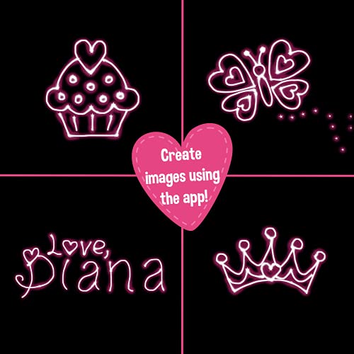 WOW! STUFF Love Diana Hairbrush Light Painting Wand with Sounds | Light up Hair Brush, Role Play and Dress-Up Accessory | Official Toys for Kids Inspired By The YouTube, TV and Animation Series