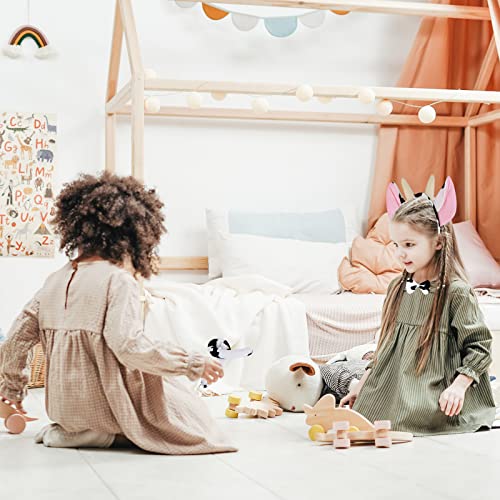 Ailesiy Pink Cow Costume Set with Black White Polka Dot Tutu Skirt Cow Ear Headband Tail Bow Tie Cow Cosplay Set Dress Up Halloween Cosplay Party Accessories for Boys Girls