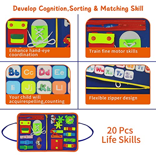 LearnToy Dinosaur Montessori Toys for 1 2 3 4 5 year old, Toddler Toys, Preschool Learning Toys for Toddlers-Educational Toys-Sensory Toys-Busy Board-Autism Toys-Kids Activities Toy for Toddler Travel