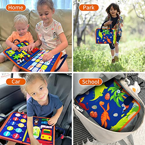 LearnToy Dinosaur Montessori Toys for 1 2 3 4 5 year old, Toddler Toys, Preschool Learning Toys for Toddlers-Educational Toys-Sensory Toys-Busy Board-Autism Toys-Kids Activities Toy for Toddler Travel