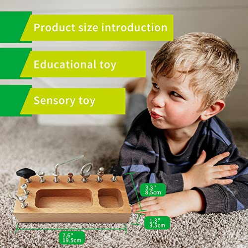 Montessori Toys for 3+ year old, Montessori Screwdriver Board, Kids Wooden Toys, Fine Motor Skills Toys, Sensory Toys for Toddlers, Preschool Learning Toys for Toddler Travel