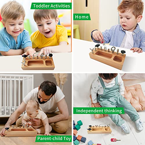 Montessori Toys for 3+ year old, Montessori Screwdriver Board, Kids Wooden Toys, Fine Motor Skills Toys, Sensory Toys for Toddlers, Preschool Learning Toys for Toddler Travel