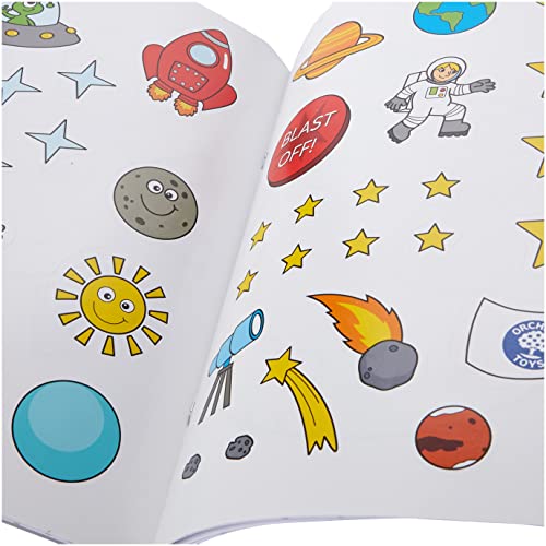 Orchard Toys Outer Space Sticker Colouring Book, Educational Activity Book, Space, Space Colouring Book, Kids Age 3 Years +, Perfect for Parties