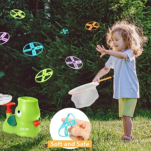 Sitodier Outdoor Toys for kids, Outside Flying Discs Launcher Toy for Kids Ages 4-8, Garden Activity Toy Catching Chasing Game for Boys Girls 3 4 5 6 7 8 9 Years Old, Outdoor Game for Beach Backyard