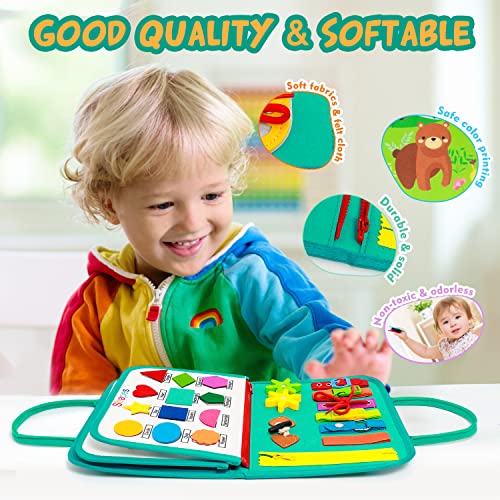 Busy Board Toddler Sensory Toys, Montessori Toys, Multi-page Busy Book, Kids Skill Toy Plane Activities, Activity Board for Learning Preschool Educational Toys for 2-6 Years Old, Boys & Girls Gift