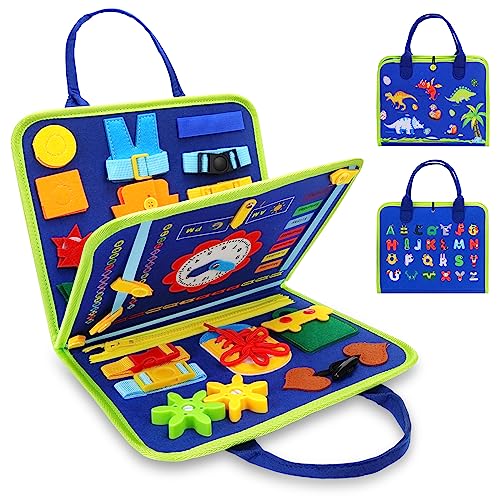 Gifts for 1 2 3 4 Year Old Toddler Busy Board Sensory Toys - Montessori Toys for 12-24-36 Month Baby Boy Girls Travel Games Activity for Kids Learning Educational Toy for Babies Autism Motor Skill Toy
