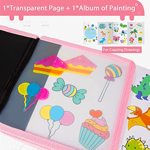 Erasable Doodle Book Set, Toddler Entertainment Travel Toys, Double-Sided Kids' Writing Drawing Boards, Portable Children Early Learning Drawing Pad, Gifts for 3-8 Years Old Boys Girls(Pink Unicon)