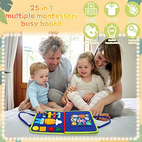 Gifts for 1 2 3 4 Year Old Toddler Busy Board Sensory Toys - Montessori Toys for 12-24-36 Month Baby Boy Girls Travel Games Activity for Kids Learning Educational Toy for Babies Autism Motor Skill Toy