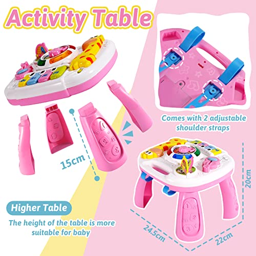 LINFUN KIDS Baby Musical Toy Learning Activity Table, Sensory Toys for Babies with Light and Sound Early Education Games Gift for Toddlers Kids Boys Girls 6 9 12 Months 1 2 Years Old