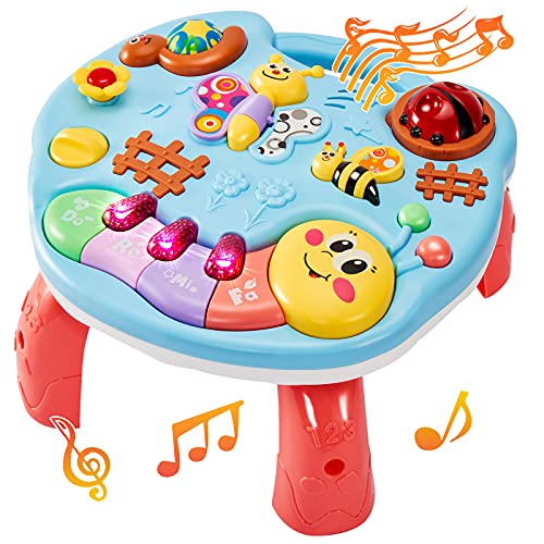 LINFUN KIDS Musical Learning Activity Table Baby Toys, Early Learning Centre with Light and Sound First Birthday Gifts for Girls Boys Babies 1+ Years Old Kids Toddlers