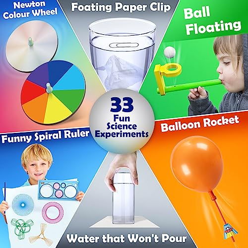UNGLINGA 33 Experiments Science Kit for Kids Age 4-6-8-10, Science Project STEM Learning Educational Toys Gifts for Boys Girls 4 5 6 7 8 9 10 Years Old, Chemistry Set, Volcano Erupting