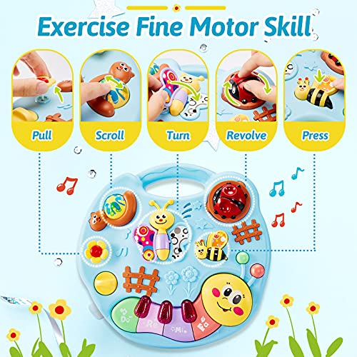 LINFUN KIDS Musical Learning Activity Table Baby Toys, Early Learning Centre with Light and Sound First Birthday Gifts for Girls Boys Babies 1+ Years Old Kids Toddlers