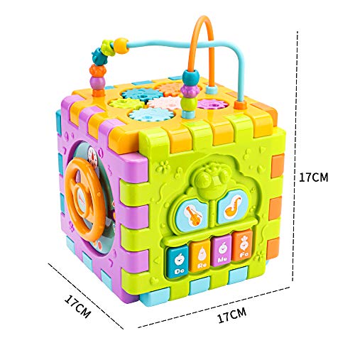 nicknack Activity Cube Baby Toys, 6 in 1 Learning Play Cube for Toddlers Activity Centre Cube Shape Sorter Toy for Boys Girls Kids 18 Months Plus