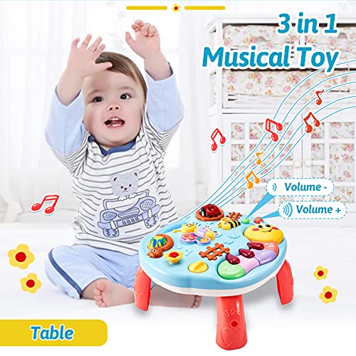 LINFUN KIDS Musical Learning Activity Table Baby Toys, Early Learning Centre with Light and Sound First Birthday Gifts for Girls Boys Babies 1+ Years Old Kids Toddlers