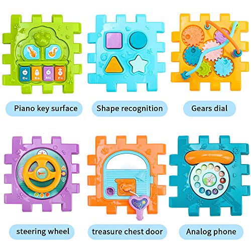 nicknack Activity Cube Baby Toys, 6 in 1 Learning Play Cube for Toddlers Activity Centre Cube Shape Sorter Toy for Boys Girls Kids 18 Months Plus