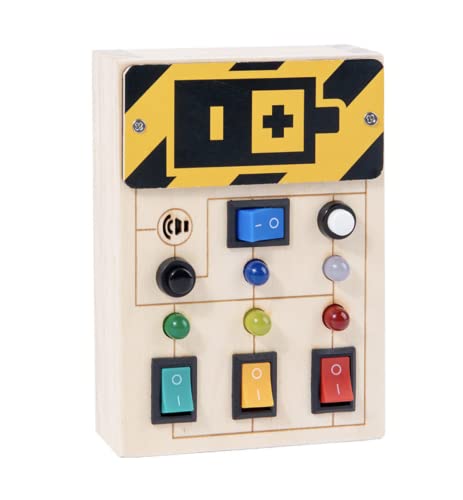 Montessori Busy Board for Kids and Toddlers | Baby Activity Board | Toddler Sensory Toy | Fun and Educational | LED Lights and Sounds | Buttons Table Switch Play Game for Young Children | Activities