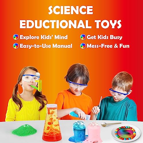 UNGLINGA 33 Experiments Science Kit for Kids Age 4-6-8-10, Science Project STEM Learning Educational Toys Gifts for Boys Girls 4 5 6 7 8 9 10 Years Old, Chemistry Set, Volcano Erupting