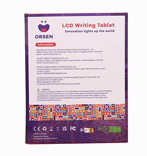 ORSEN Toddler Toys for 2 3 4 5 6 Year Old Boys Girls Gifts, LCD Writing Tablet 8.5inch Kids Toys Doodle Board, Dinosaur Toys Drawing Pad, Birthday Gifts (Green)