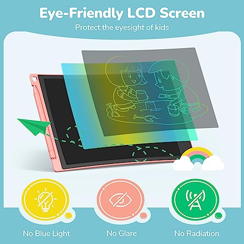 TECJOE 2 Pack LCD Writing Tablet, 8.5 Inch Colorful Writing Board Drawing Tablet for Kids, Erasable Reusable Writing Drawing Pad, Learning Toys Gifts for 3 4 5 6 Years Old Boys and Girls Toddlers