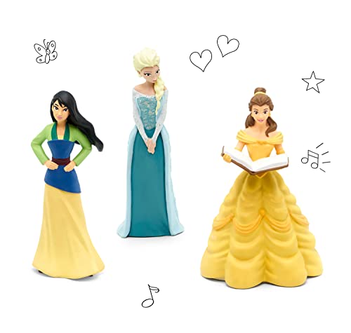 tonies Toniebox Disney Princess Bundle Incl.1 Creative 3 Frozen, Mulan, and Belle, Screen-Free Audiobooks and Kids Music Player, Early Development & Activity Toys, Pink