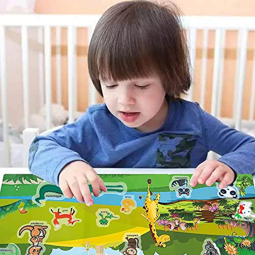 Wieat Reusable Sticker Books, 3-Pack Kid's Stickers Toys for 2-4 Year Olds Children, Toddler Activities Books, Educational Toys for Kids,Best Christms Toys Gifts for Girls&Boys(Animals/Space/Vehicle)