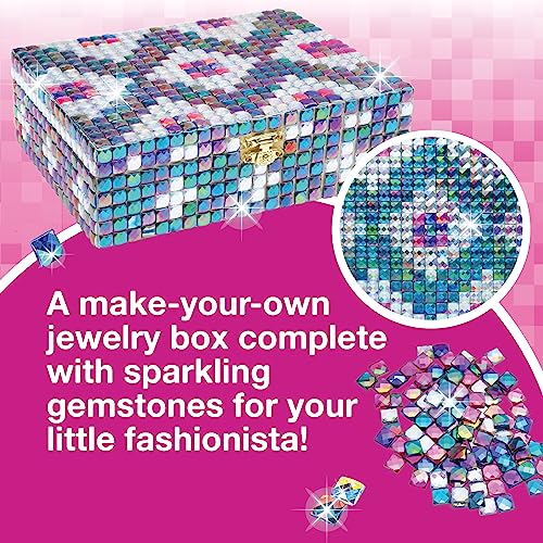 PURPLE LADYBUG Mosaic Jewellery Box Craft Kits for Kids - Gifts for 6 Years Old Girls, Girls Birthday Presents Age 7 8 9 10 11 12, Fun Mosaic Tiles Arts and Crafts Toy, & Plane Activities for Kids
