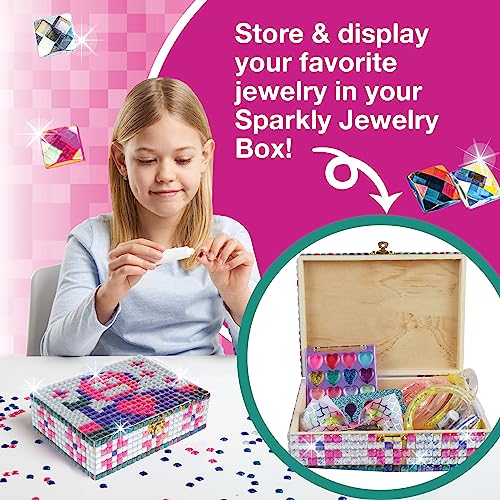 PURPLE LADYBUG Mosaic Jewellery Box Craft Kits for Kids - Gifts for 6 Years Old Girls, Girls Birthday Presents Age 7 8 9 10 11 12, Fun Mosaic Tiles Arts and Crafts Toy, & Plane Activities for Kids