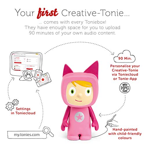 tonies Toniebox Disney Princess Bundle Incl.1 Creative 3 Frozen, Mulan, and Belle, Screen-Free Audiobooks and Kids Music Player, Early Development & Activity Toys, Pink